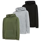 PURE CHAMP Boys Hoodies 3 Pack Fleece Pullover & Zip-Up Sweatshirts for Boys Kids Youth Plain Basic Everyday Wear Sizes 4-20 (Set1 Size 4/5)