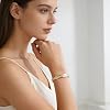 MILAKOO 8mm Oval Bangle for Women with Simulate Diamond Stackable Stainless Steel Bracelets, Silver #2