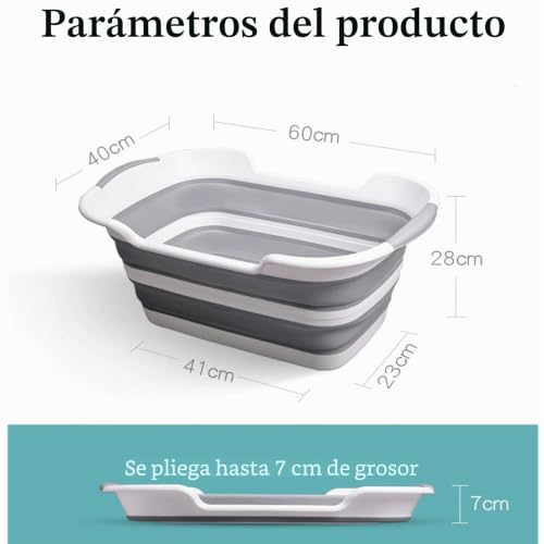 Miniatura 2 de Wocemo Bañera Plegable Multifuncional Para Perros Con Orificio De Drenaje,Tina Plegable Portátil Para Mascotas,Bañera Plegable Perro, Interior, Exterior, Para Perros Y Gatos 60x40cm
