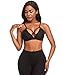 Buitifo Women Lace Bra Sexy Bralette Strappy Crop Top Soft Bustier Lingerie (XL,Black Padded)
