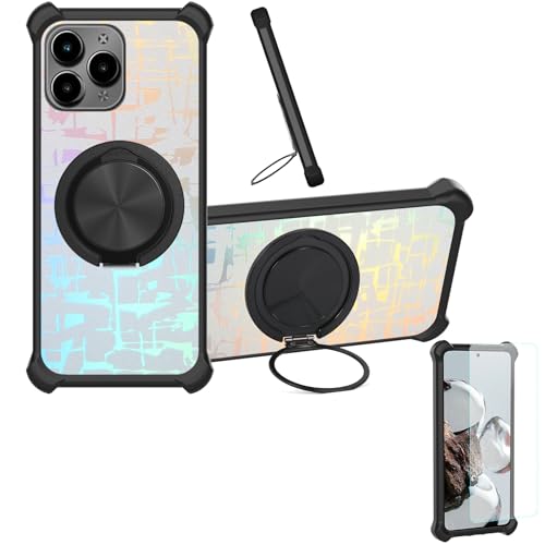 Case Compatible for Packard Bell Daytona G16 Pro Phone Case Cover [with 1* Tempered Glass Screen Protector] Hybrid Case[360°Ring Support, Magnetic] CX-27-HEI
