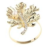 Harilla Servilletero Metal Leaf Design Servilletero Plata Color Dorado, Individual