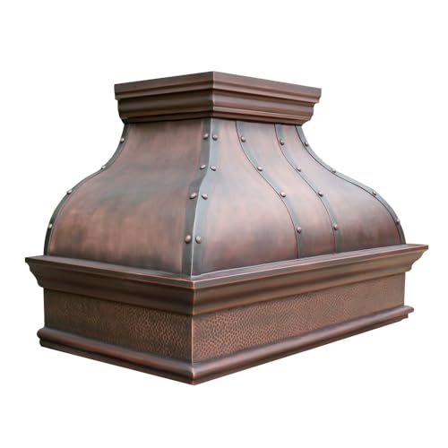 NAUXUS Handmade Copper Range Hood, Custom Kitchen Hood with High