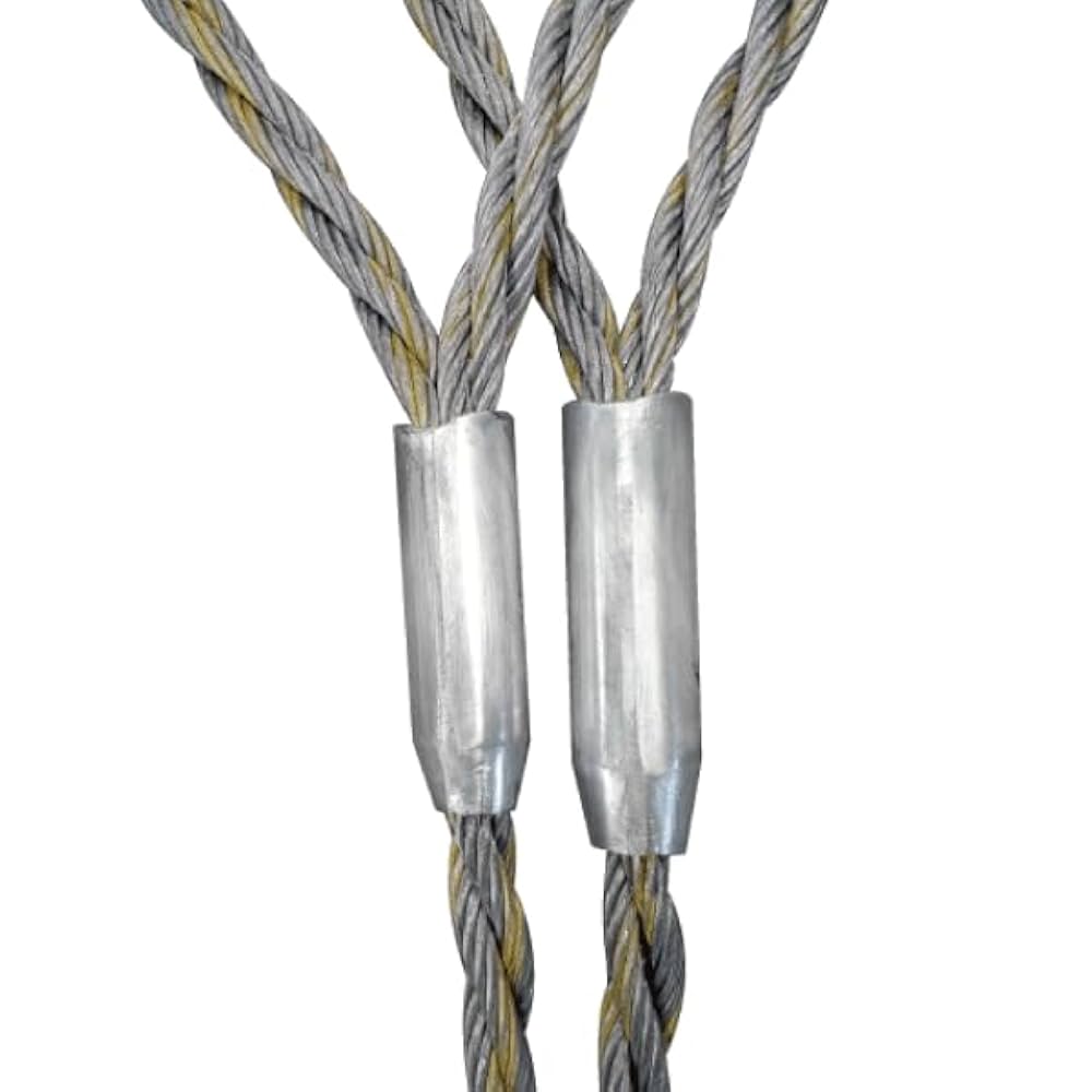 ワイヤーロープ　加工品 　2本セット 玉掛けワイヤーロープ 2本組 両アイロック加工 黒(O/O) 12mmx4m