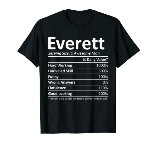EVERETT Nutrition Funny Birthday Idea de regalo de nombre personalizado Camiseta