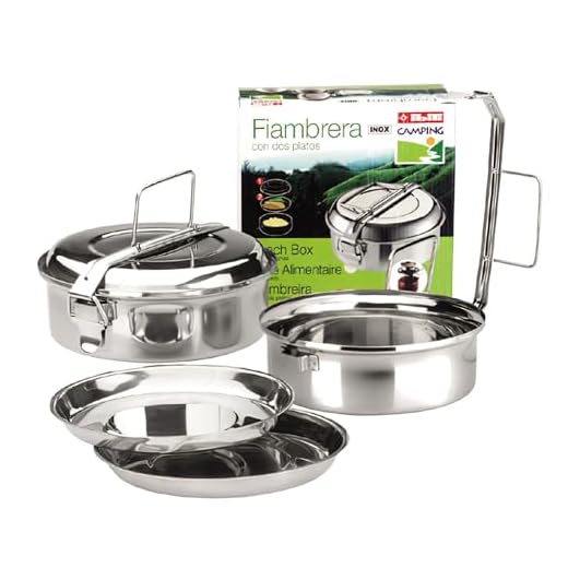 Fiambrera Camping: La Mejor Opción para Tus Aventura al Aire Libre IBILI 720618 - Fiambrera con Platos INOX 18 Cms.
