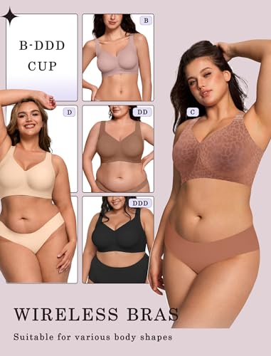 Image of OEAK Womens Wireless Jelly Bras Plus Size Support Push Up Comfortable Bra
