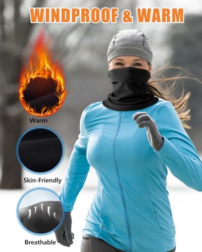 Fleece Neck Gaiter, Neck Warmer for Men & Women, Ski Mask Windproof Winter Face Cover Mask for Cold Weather4
