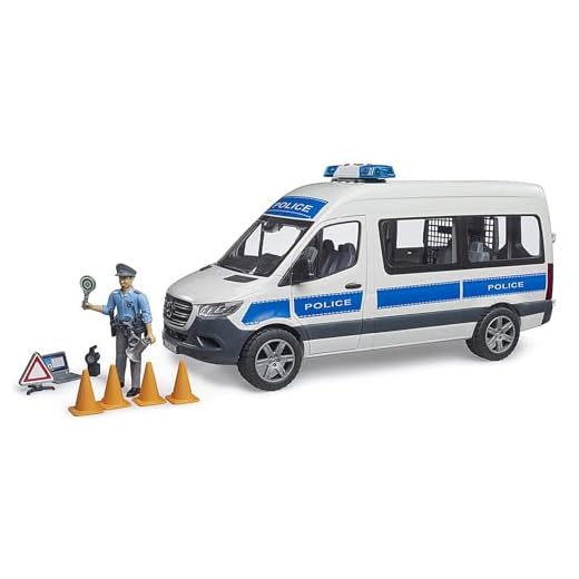 bruder 02683 - MB Sprinter veicolo di emergenza della polizia con modulo luci e suoni, poliziotto bworld - 1:16, veicolo, auto della polizia