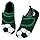Kyopp Hausschuhe Kinder Barfussschuhe Klettverschluss für Jungen Mädchen Atmungsaktive Breite Pantoffeln Rutschfest Kindergarten Slippers(Fußball Grün, 30/31EU)