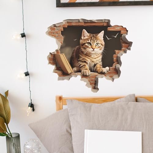 Vinilos decorativos Achang Kit Gato 3D para pared miniatura 5