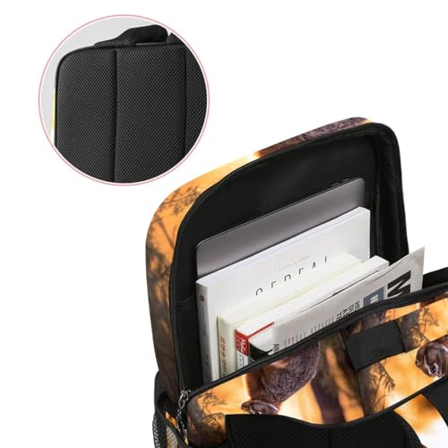 Sac à dos pour femme et homme ergonomique de 14.3 pouces avec imprimé forêt et lapins - 3