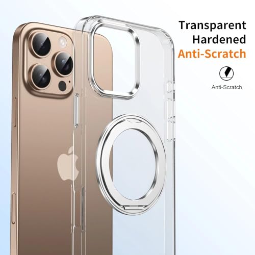 Support magnétique 360 coque iPhone 15 Pro Max transparente antichoc