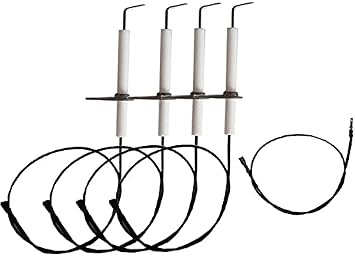 4 Pack Ceramic Igniter with Wire Replacement for Kenmore Charbroil and More | Also Fit BBQ Pro, Savor Pro Grills, Ignitor Wire for Kenmore 146.16222010,640-05057375-7, PG-40611S0L, Female Spade Connector