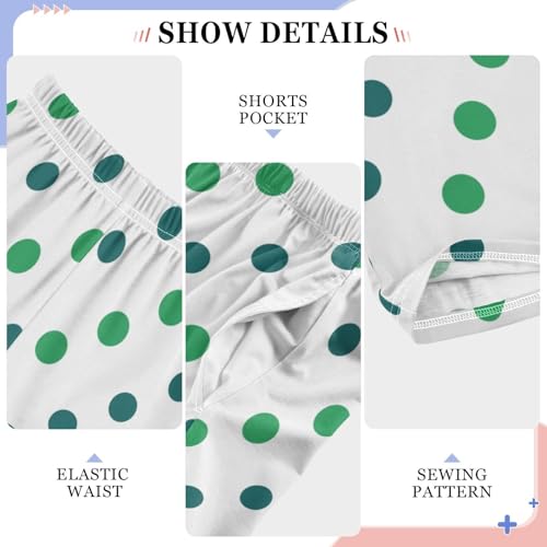 ZZKKO Green Polka Dot Boys Pants for Kids Jogger Pants with Pockets S-XL4