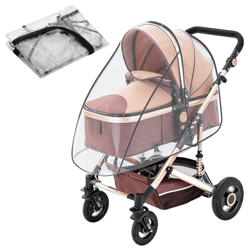 Universal Rain Cover for Pushchair & Pram - Clear EVA Weather Shield Durable Waterproof Protection for Baby Stroller Toddler Buggy in Heavy Rain & Wind