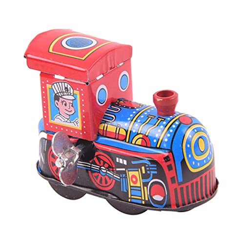 minkissy Locomotiva Giocattolo in Latta Vintage a Carica Automatica, Treno Giocattolo a Molla per Ragazzo Ragazza, Compatto e Portatile, per Collezione e Decorazione Casa Ufficio Bar
