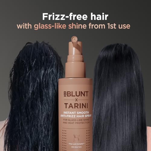 Image of BBLUNT x TARINI INSTANT SMOOTH ANTI-FRIZZ HAIR SPRAY For Glass-Like Shine & Heat Protection |With Frizz Lock Complex & Shine Tonic | Humidity-Proof | Activated By Heat | Tarini Peshawaria Approved | All Hair Types
