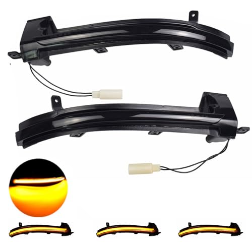 Hacreyatu LED Dynamic Turn Signal Blinker Sequential Side Mirror Indicator Light For VW Touareg II MK2 7P 2010-2018