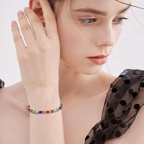 XFSRG Bracelet 7 chakras en pierres véritables Bracelet de guérison pour homme et femme Carte Explicative idéal pour la méditation le yoga les rituels de bien-être un style quotidien apaisant – vue 5