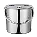 Produktbild LJJOO Stainless Tragbarer Eiskübel Kaltes Getränk Eimer Flip Typ Zuckerlöffel Suppe Eimer Milch-Tee Barrel Getränke Barrel (Farbe: Silber, Größe: 2L) (Size : 16.5cm)