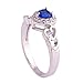 Psiroy 925 Sterling Silver Heart Shaped Created Blue Sapphire Filled Halo Engagement Ring