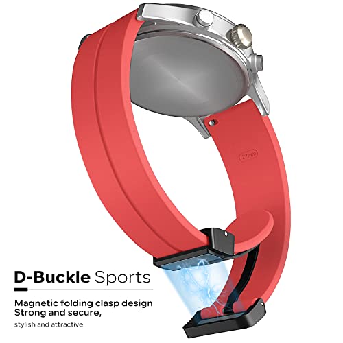 Image of Magnetic Watch Band 16mm 18mm 19mm 20mm 22mm - Quick Release - Skin-Friendly Soft Silicone Sport Watch Band for Men Women, Magnetic Folding Clasp Silicone Strap