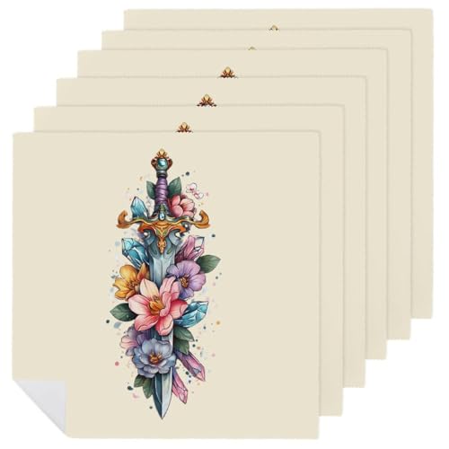 Servilletas de tela de espada con flores para banquetes memorables y cenas de gala 2