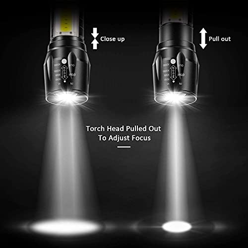 Wrrozz Led Flashlight Rechargeable Usb Torch Mini Small Light Super Bright Handheld Tiny Portable Pocket Flash Light With Cob Side Searchlight High Lumens Zoomable Emergency Camping Accessories 2 Pack #TOP4