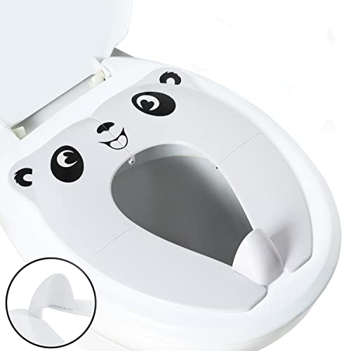 Rafalife Bath Toys - [Upgrade Splash Guard - Stable] Portable Toilet Training Seat For Toddlers, Boys & Girls. Folding Travel Potty Seat. Extra Stable, Powerful And Safe, With Handy Carry Bag (White) #TOP19
