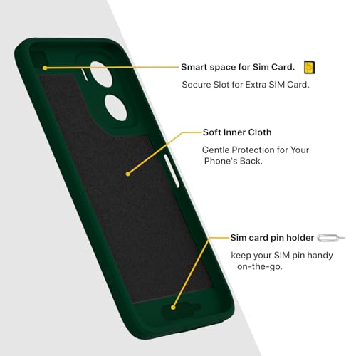Image of Pikkme Back Cover for Motorola Moto G06 Power Soft Matte Silicone Mag-Safe Design (Mag-Safe Not Support) Camera Protection | Slim Fit Bumper Cover (Green)