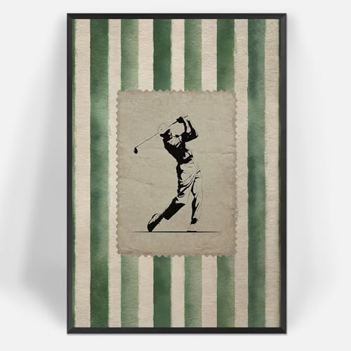 Vintage Golf Stamp Canvas Wall Art 8x12in