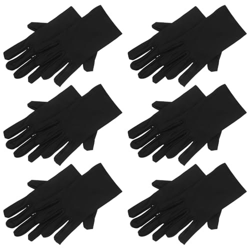 Guantes negros de algodón finos y transpirables para manipular joyas con precisión