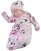 Baby Be Mine Newborn Gown and Hat Set Layette Romper Coming Home Outfit (Newborn, Amelia)