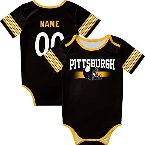 ANTKING Pittsburgh Baby Clothes Custom Baby Name and Number for Boy Girl Personalized Gift