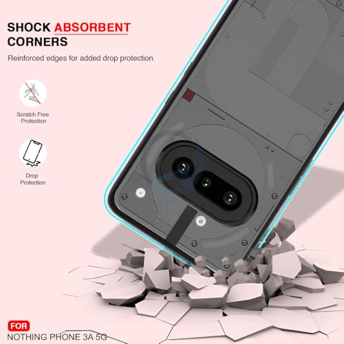 Image of AESTMO Nothing Phone 3A 5G Back Cover | 360 Protection | Matte Frosted Hard Back Translucent | Bumper Case for Nothing Phone 3A 5G (Smoke Black Matte PC+Black TPU Bumber)
