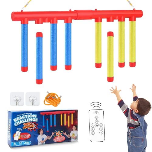 JYHZMJ Reflex Drop Sticks Challenge Game - 3 Adjustable Speed Modes for Solo/Dual Play Hand-Eye Coordination & Reaction Training Toy Fun Catch Falling Sticks Game for Kids Adults(Battery Free)
