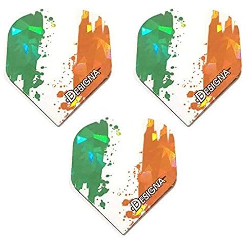DESIGNA 9 Pack Holographic Ireland Fighting Irish 75 Micron Strong Standard Dart Flights Cover