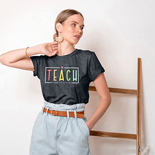 Teacher Shirt Women Teach Them to Be Kind T Shirt Teach Kindness Shirt Last Day of School Short Sleeve Tee Tops4