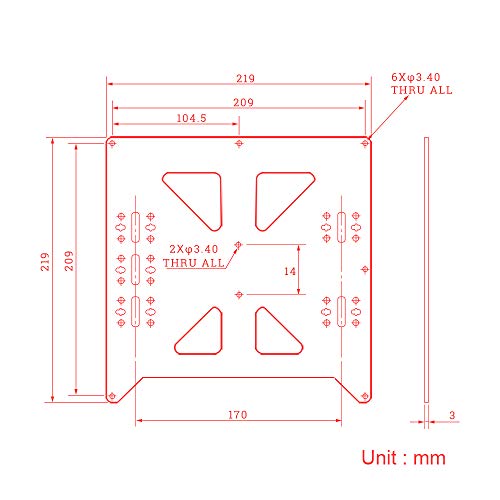BCZAMD V2 Aluminum Y Carriage Plate Upgrade for Prusa i3 Style Heatbed Hotbed Reprap DIY 3D Printer Parts, Black