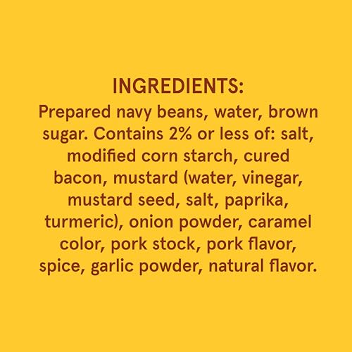 Image of BUSH'S BEST 8.3 oz Canned Baked Beans, Country Style with Bacon and Brown Sugar, Source of Plant Based Protein and Fiber, Low Fat, Gluten Free, (Pack of 12)
