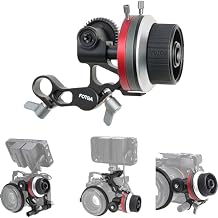 Fotga Aluminum Mini Pocket A/B Stops Lens Follow Focus Lever Camera Focus Puller Compatible 15mm Rod Rail Rig Damping No-Slip Handwheel for DSLR Mirrorless Camcorder Camera Cage Rig