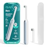 Quip 360 Oscillating Rechargeable Electric Toothbrush with Extra Brush Head - Soft Bristles, Pressure Sensor, 3 Intensities, 30-Day Battery Life, 2-Min Timer, Travel Case, Mirror Mount - Blue Mist