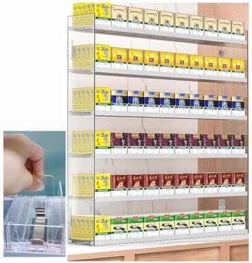 Retail Display Storage Rack，Cigarette Display Holder Supermarkets Cigarette Showcases Rack Acrylic Automatic Cigarette Pusher Easy to Install/Waterproof for Facilitation of Stores, Cigarette