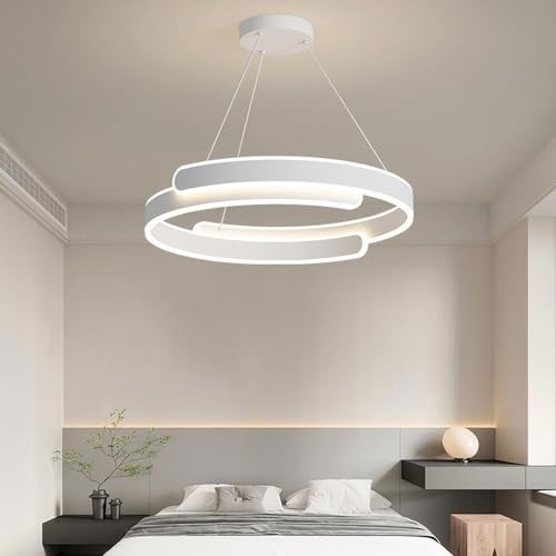 Suspension cercle LED blanc 3000-6000K lustre en métal au design moderne