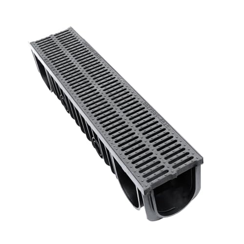 Caniveau de drainage eaux pluviales avec grille PEHD pour allée carrossable et cour