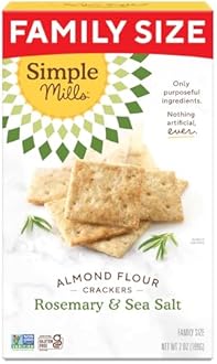 Simple Mills Almond Flour Crackers, Family Size, Rosemary & Sea Salt - Gluten Free, Vegan, Healthy Snacks, 7 Ounce (Pack of 1)