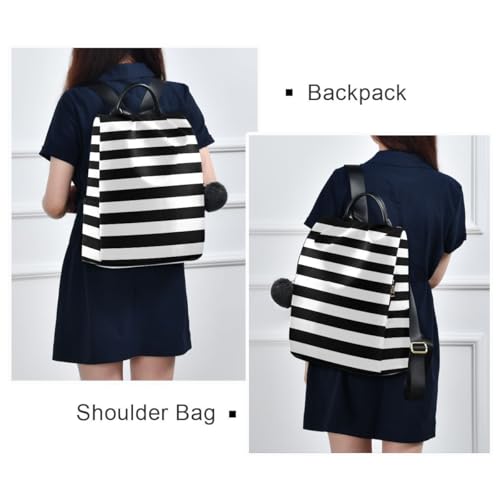 Image of ALAZA Black White Stripes Trips Hiking Camping Rucksack Pack for Women