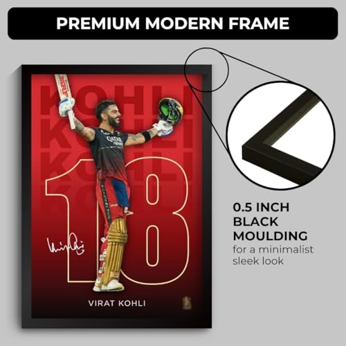 Image of Funk You Store Virat Kohli Framed Poster | King Kohli 18 Wall Art | RCB Edition | Cricket Legend | Premium Sports Decor for Cricket Fans | Motivational Wall Poster (F 008)