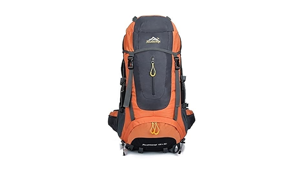Amazon | 登山用バッグ 大容量 60L+5L オレンジ 丈夫 収納性 リュック